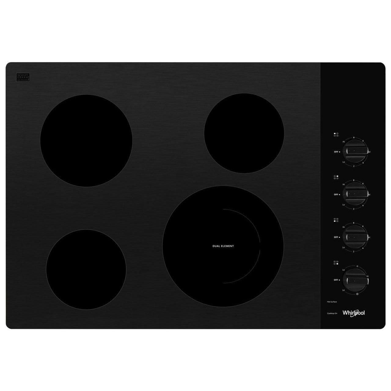 Whirlpool WCE55US0HB 30inch Electric Ceramic Glass Cooktop with Dual